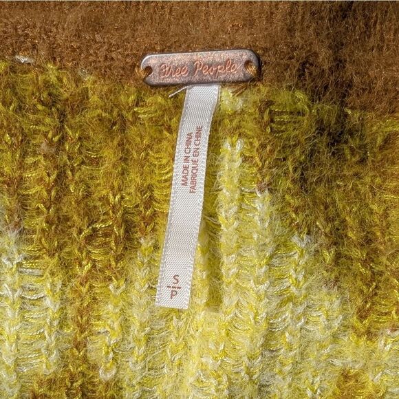 Free People Oversized Argyle V-Neck Sweater Vest Size S - Picture 5 of 13